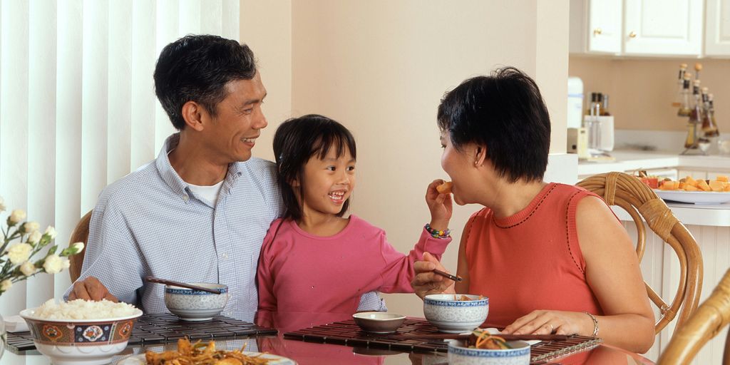 family eating at the table