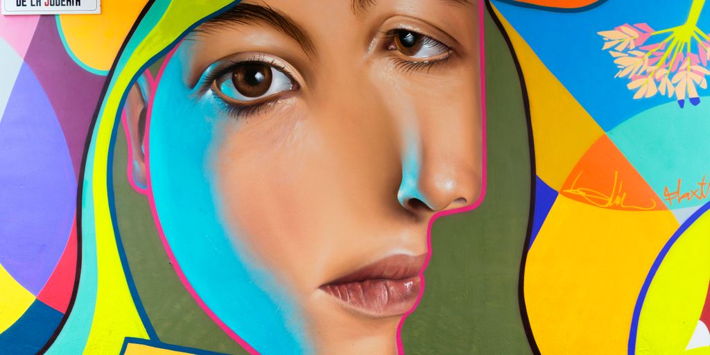 woman's face abstract painting