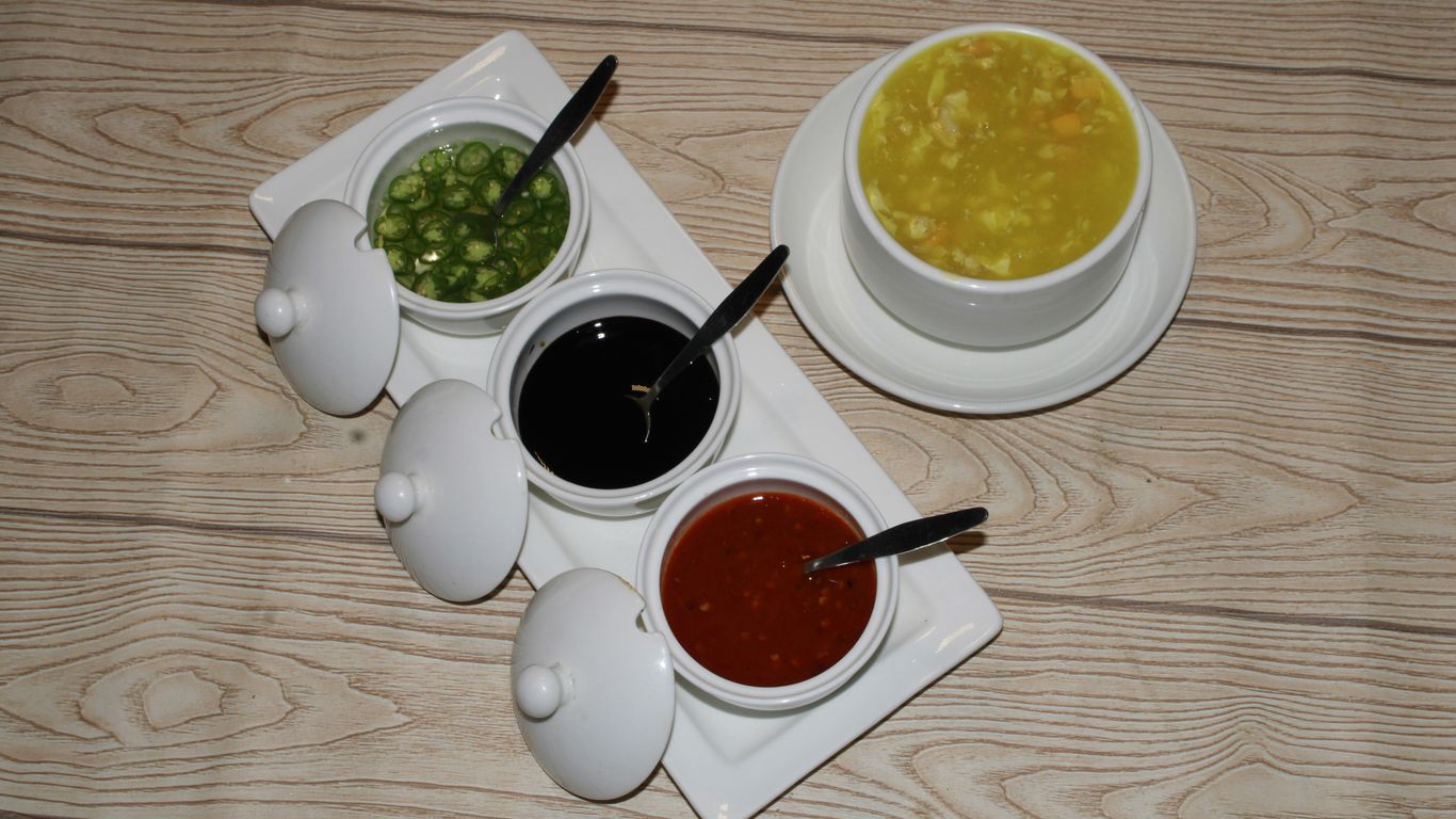 a bowl of soup and a bowl of soup