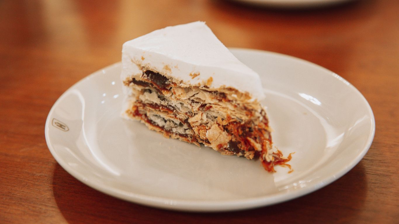 a slice of cake on a plate