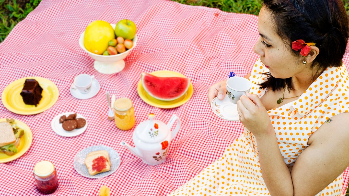 woman on a picnic
