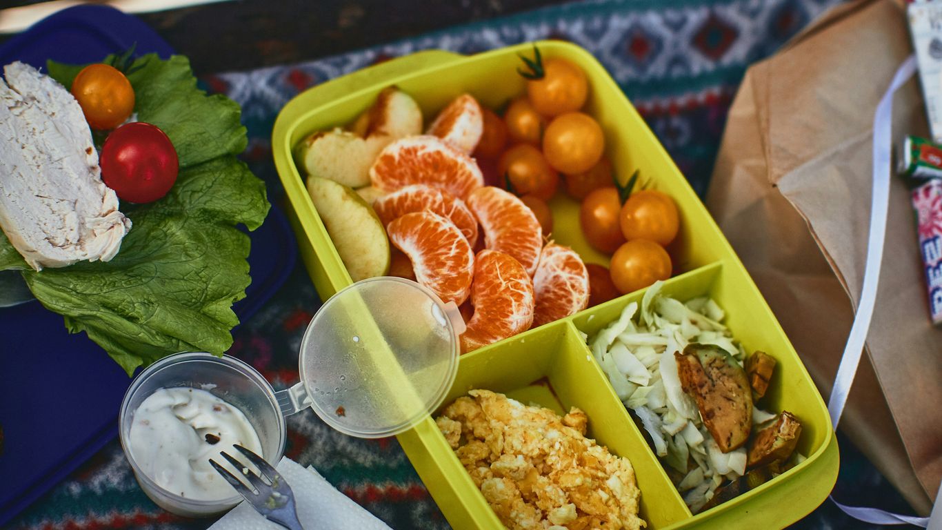 a tray of food