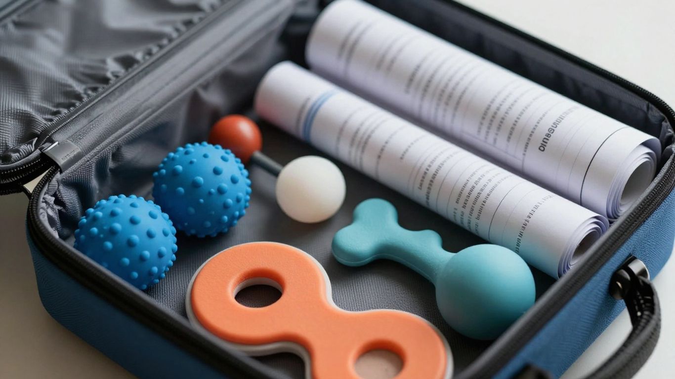 First-aid kit with tactile tools, scripts, and mini-movements.