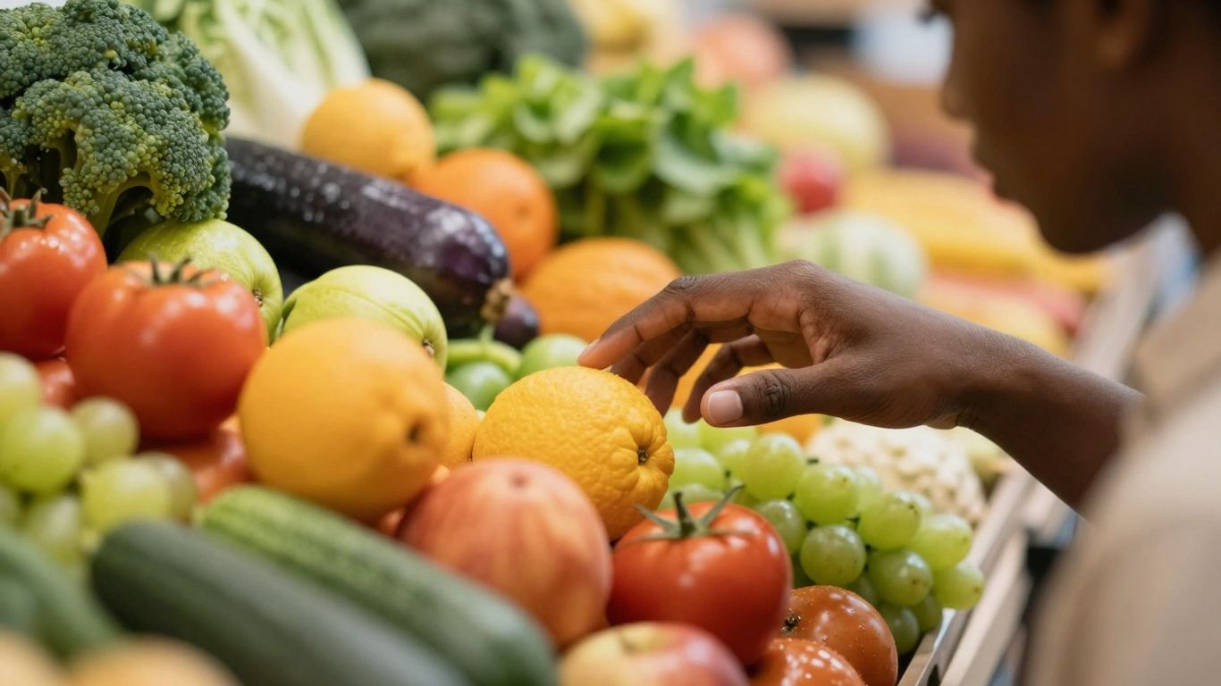 Person choosing healthy food options