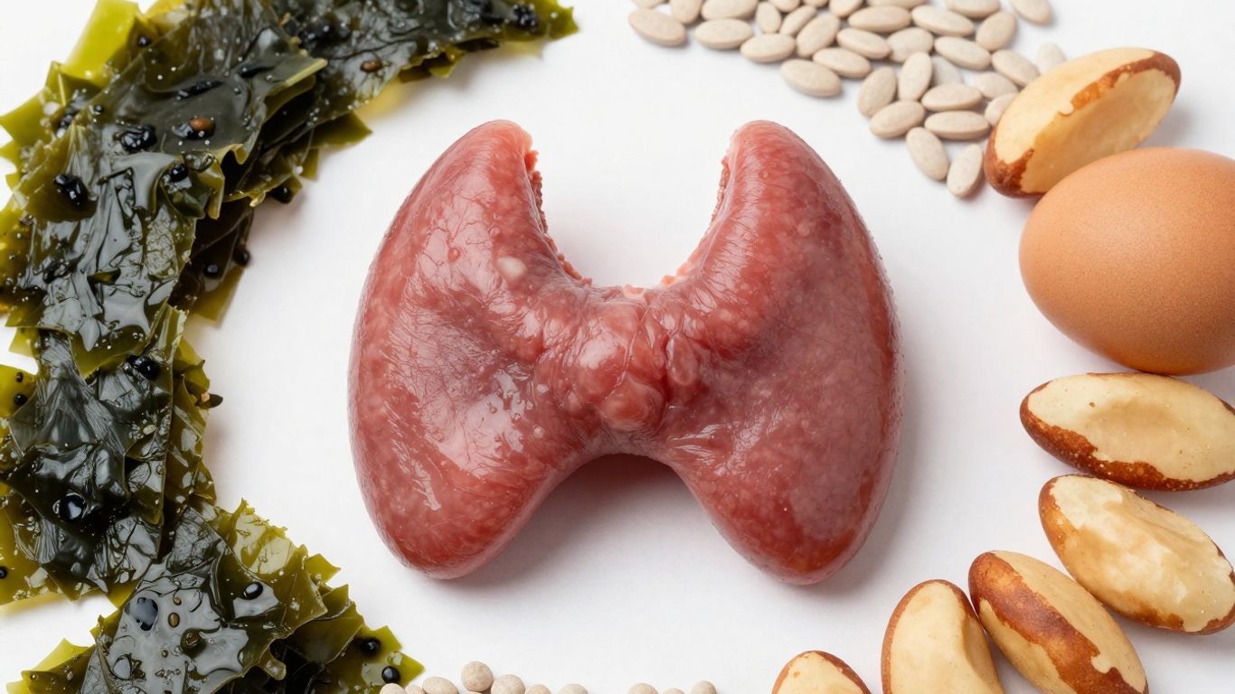 Thyroid health: iodine and selenium balance with food.