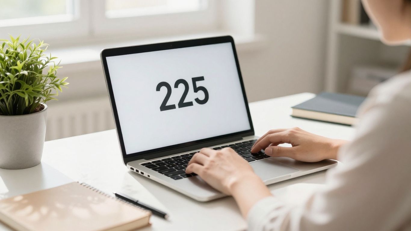 Person working on a laptop with a 25-minute timer.