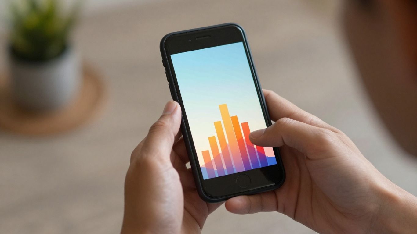 Abstract progress visualization on a smartphone screen.