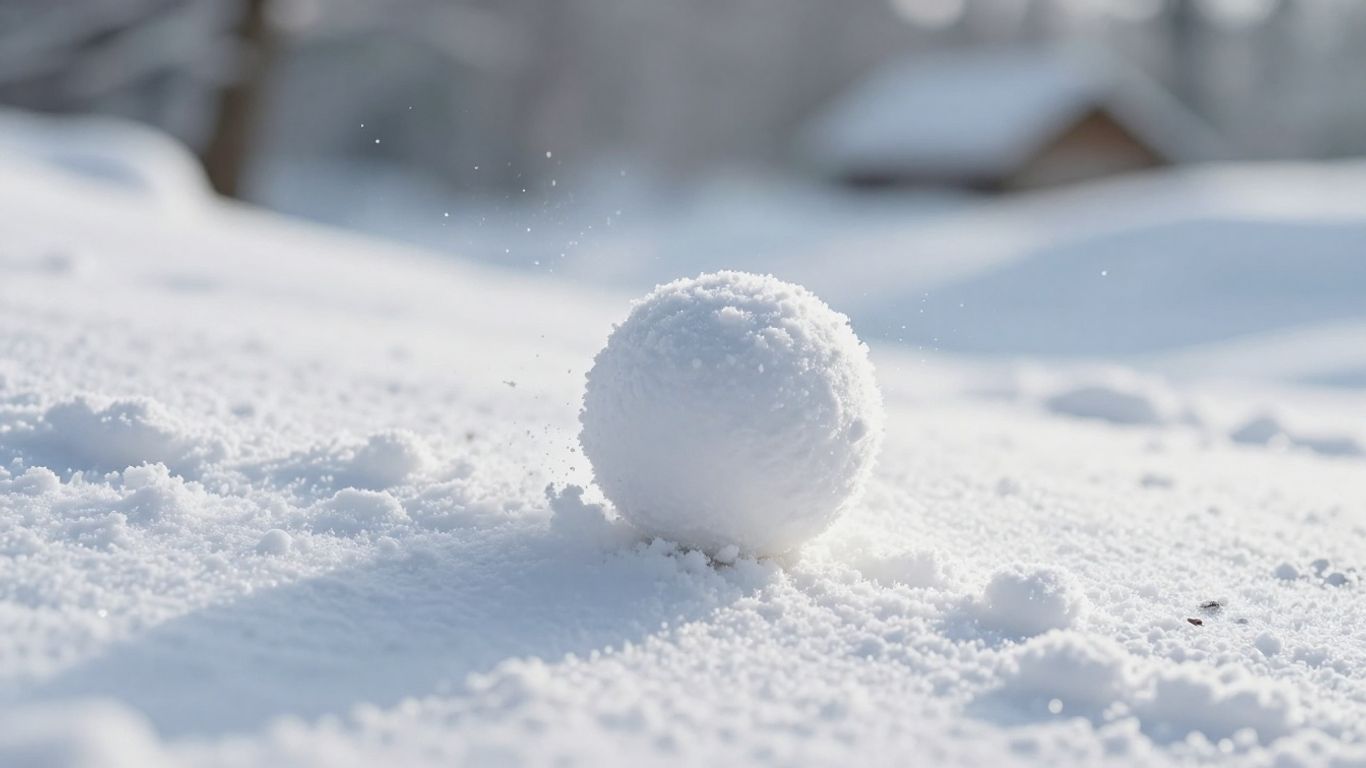 Small snowball growing larger as it rolls downhill.