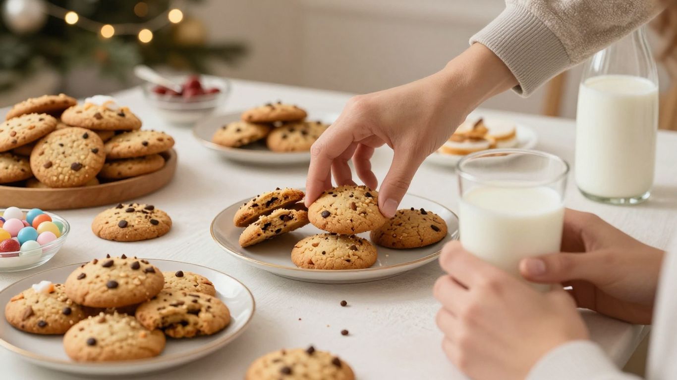 Holiday treats on a festive table.